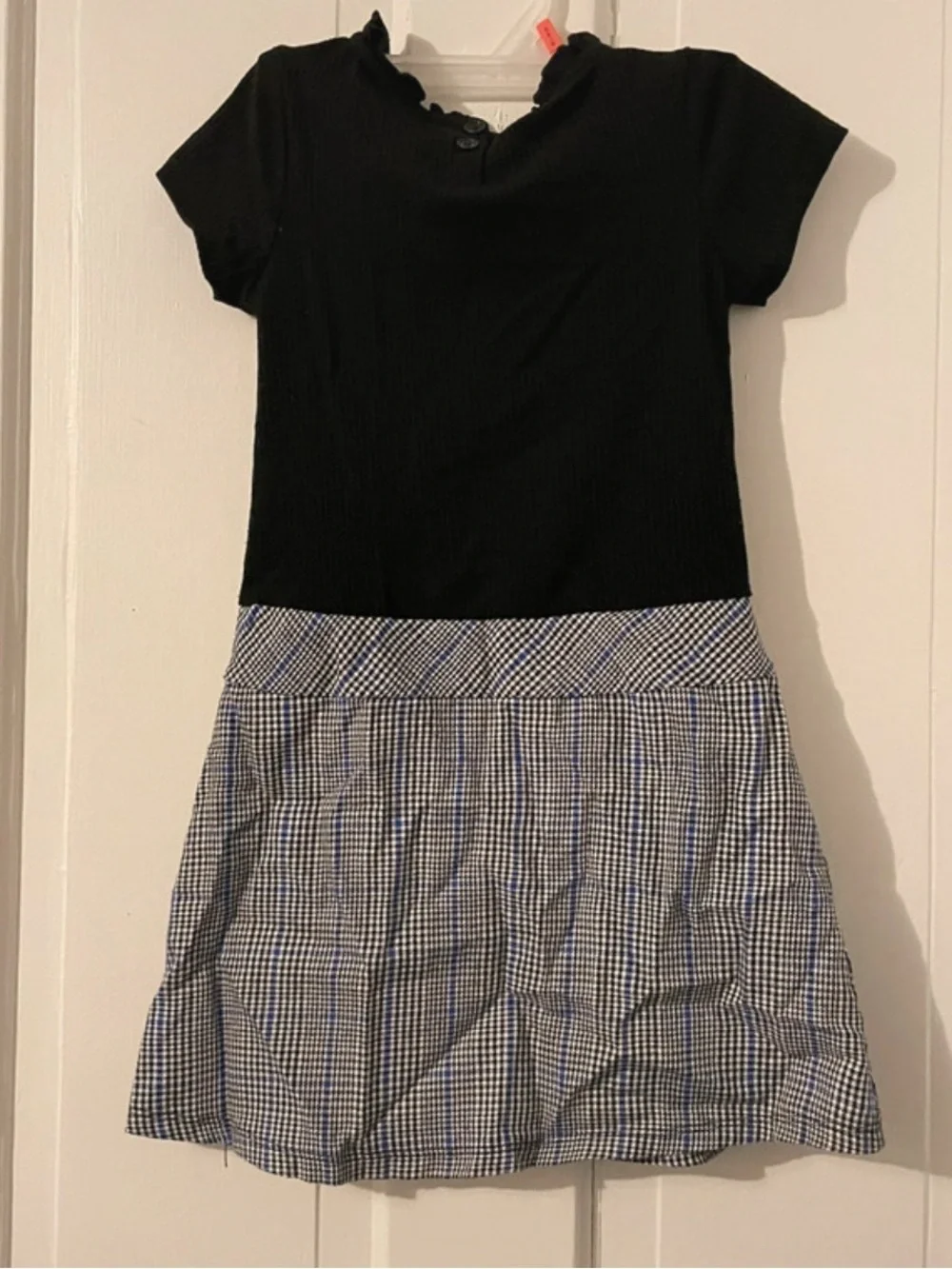 wonder nation Purple Moto Jacket with Black-and-White Plaid Skirt Size 4/5 Years